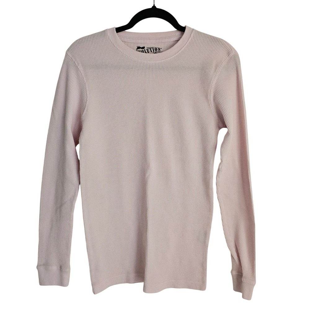 Evolution In Design Women's XL Pink Purple Waffle Knit Thermal Long Sleeve Shirt